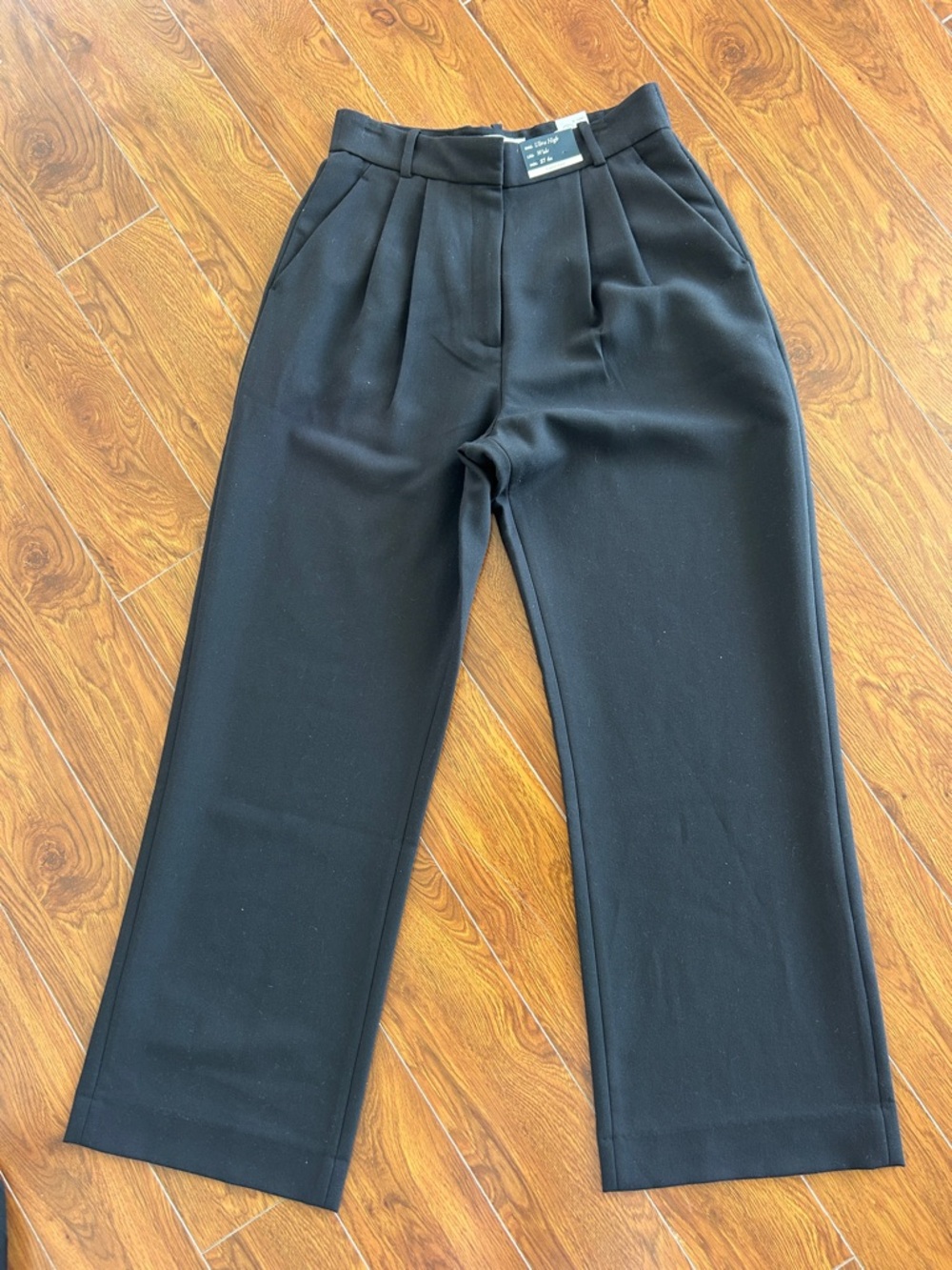 Abercrombie & Fitch Ultra High-Waist Wide-Leg Trousers — Black